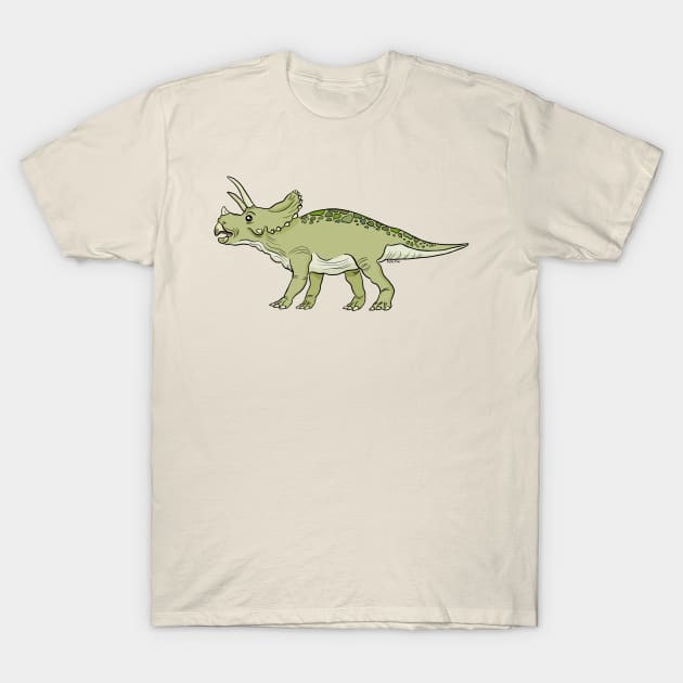 Green triceratops T-Shirt by doodletokki